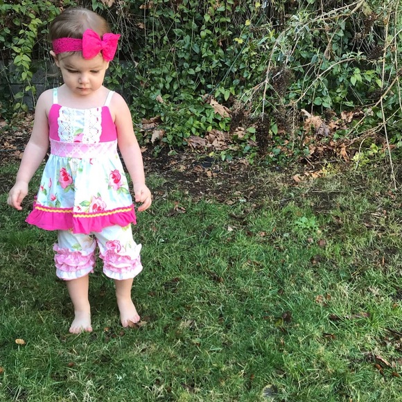 2 piece boutique rose summer outfit - Picture 2 of 2